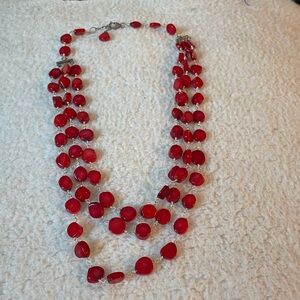 glass stones on a silver tone chain